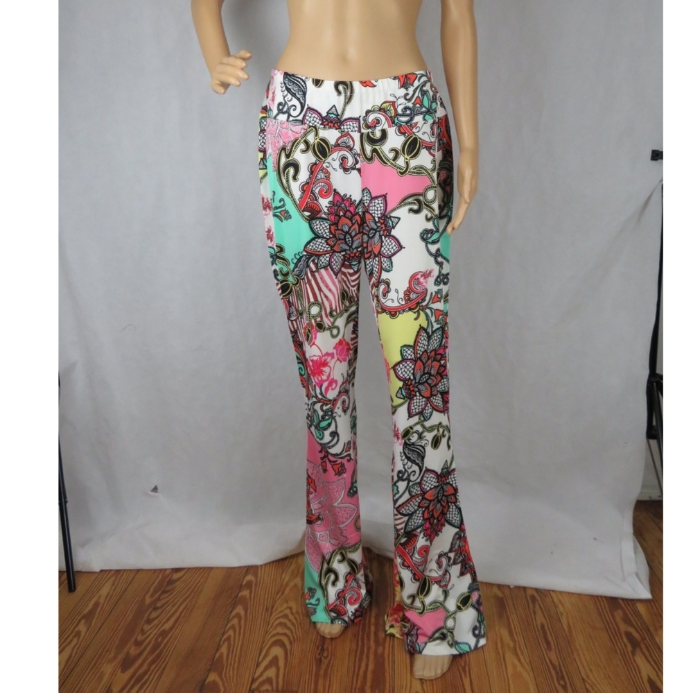 Missy Printed Knit Pants Lounge Hippie Floral Larg
